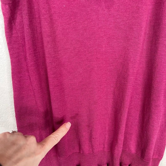 Marc by Marc‎ Jacobs Blouse Top Size Small Fuschia Silk Blend Ruffle Sleeve Knit - Picture 5 of 10